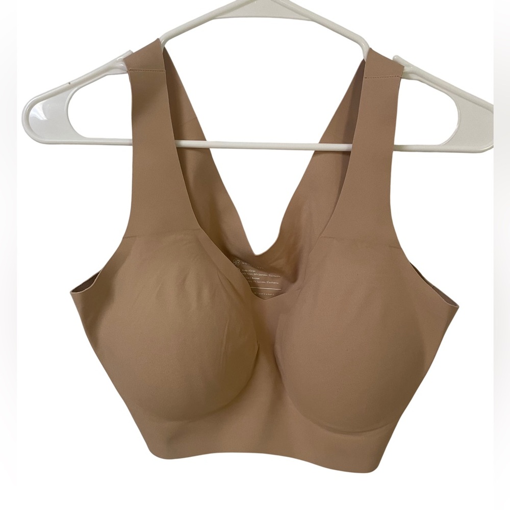 Honeylove Bra V-Women’s XL XLarge Nude Tan Wireless V-Neck Comfort Support